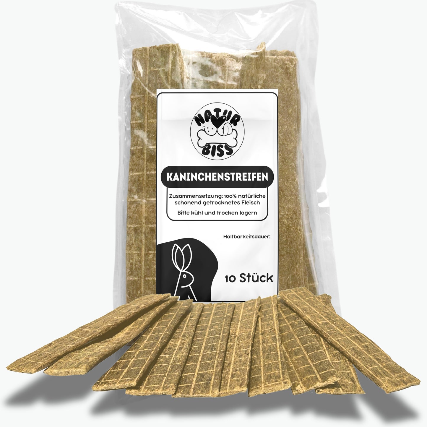 Fleischstreifen für Hunde 10 Stück (13–15 cm)