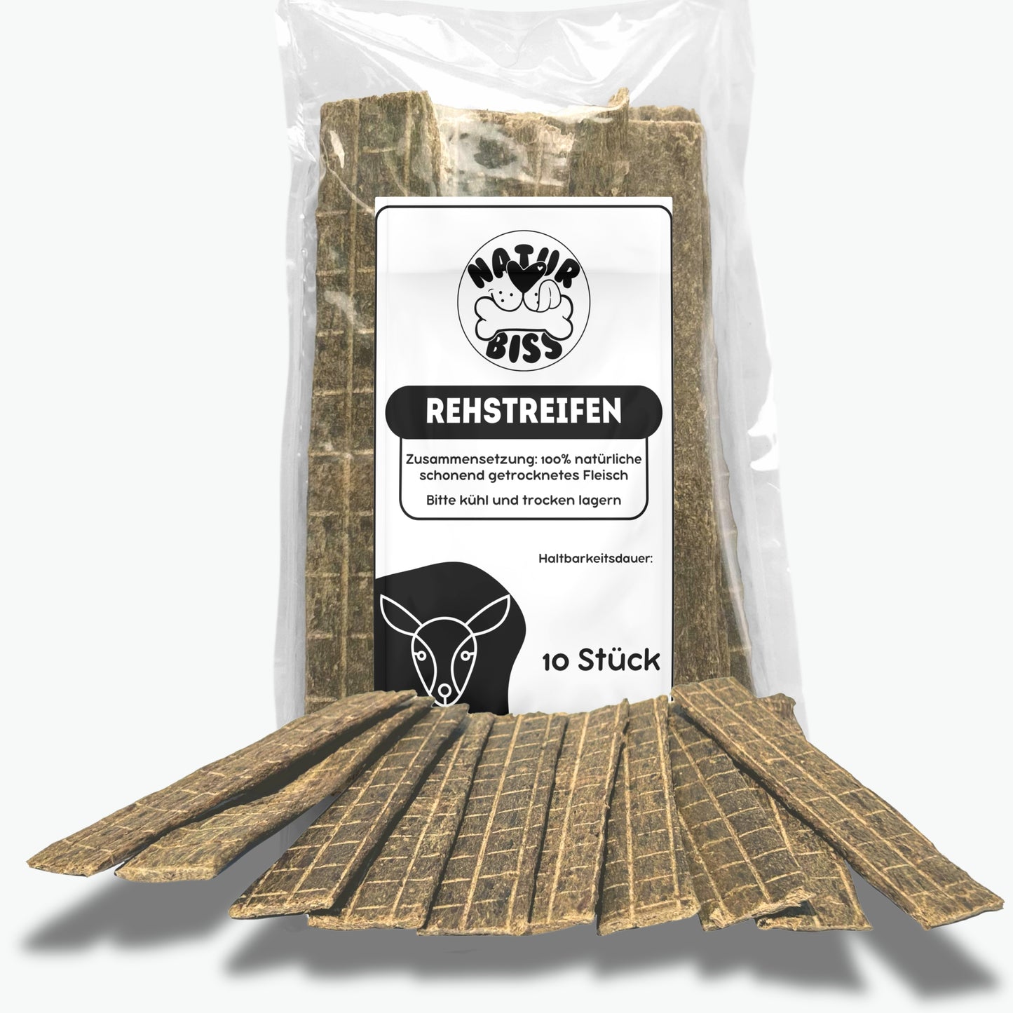 Fleischstreifen für Hunde 10 Stück (13–15 cm)