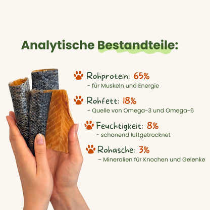 Lachshaut mit Fleisch (7 Stück)